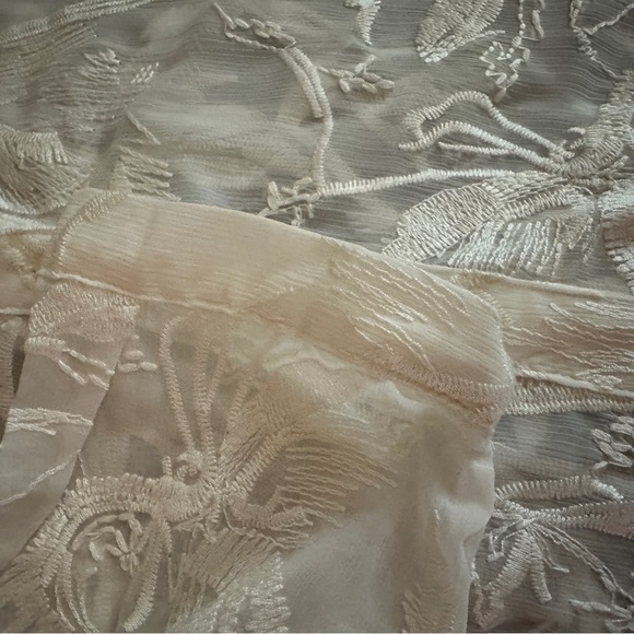 Dana Buchman Off White Sheer Button-Up Blouse - Picture 7 of 13